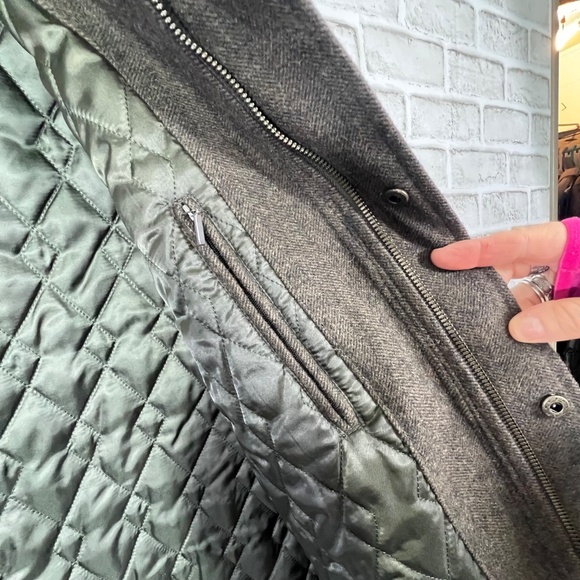 NWOT |•DOCKERS•| Brown Herringbone Military Style Wool Blend Winter Coat Size XL - Picture 10 of 16